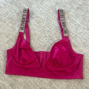 Victoria’s Secret pink shine strap logo bralette S
